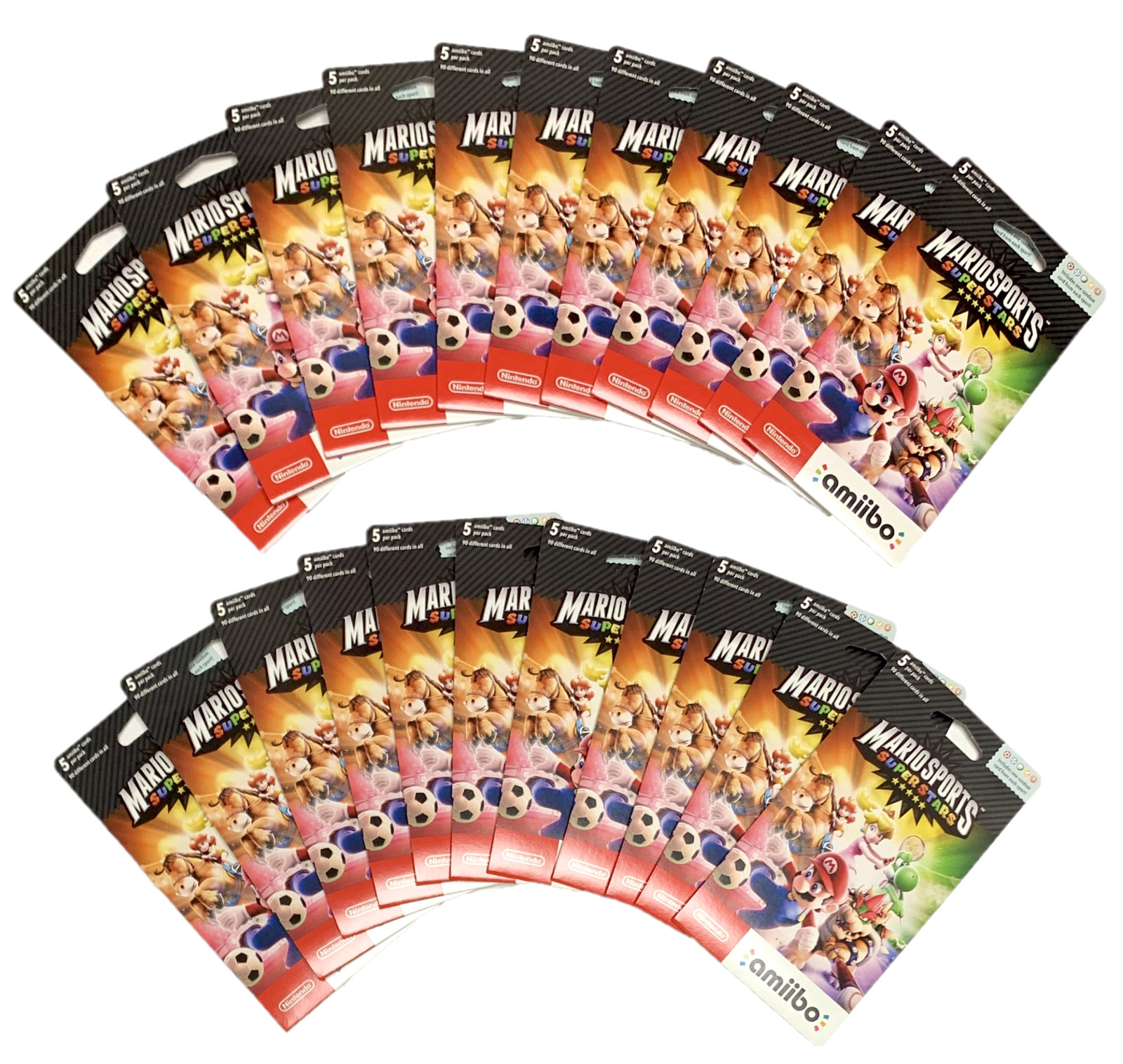Lot of 22 Mario Sports Superstars Amiibo Card Packs (5 Cards per Pack) USA Ver.