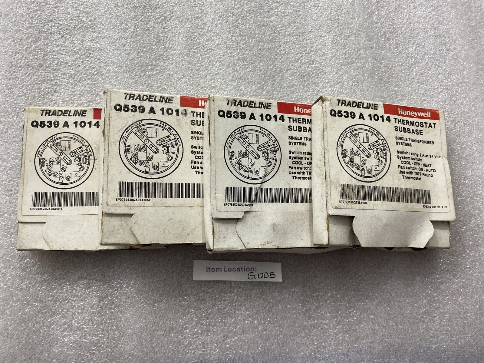 Honeywell Tradeline Thermostat Subbase Q539A 1014 LOT OF 4