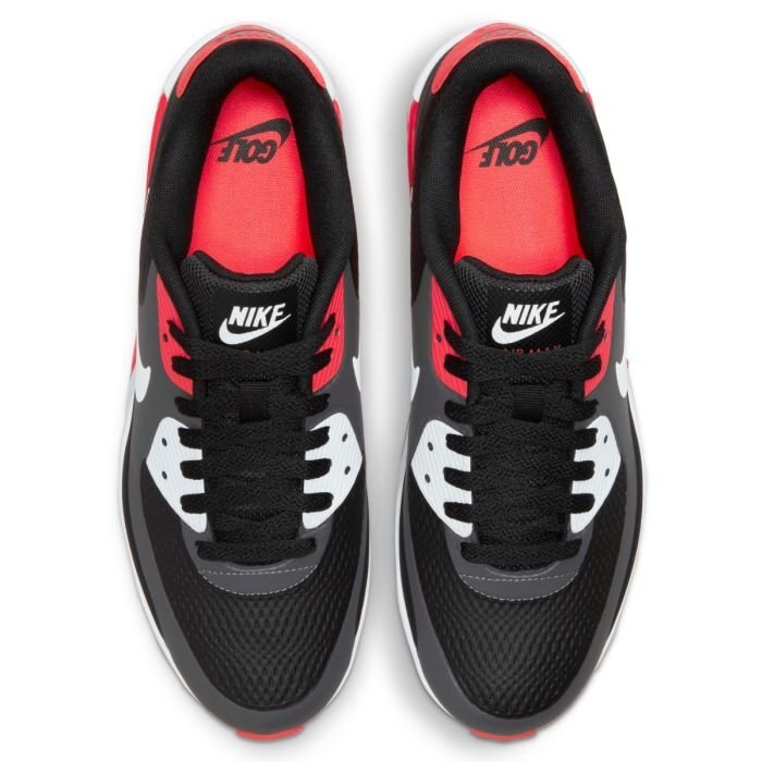 Nike Air Max 90 G Infrared 23 Red Iron Grey CU9978-010 sz 14 Men's Golf Cleats
