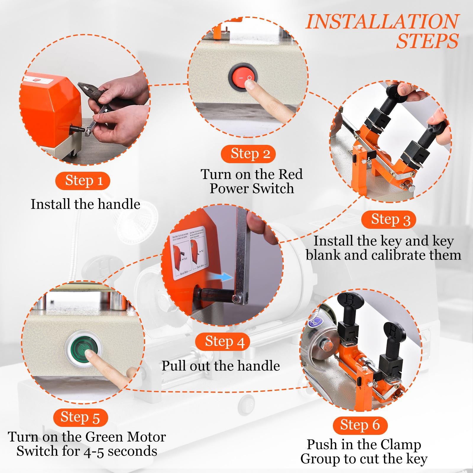 Automatic Key Cutting Machine Key Duplicating For One Tooth/Cross Key W/light