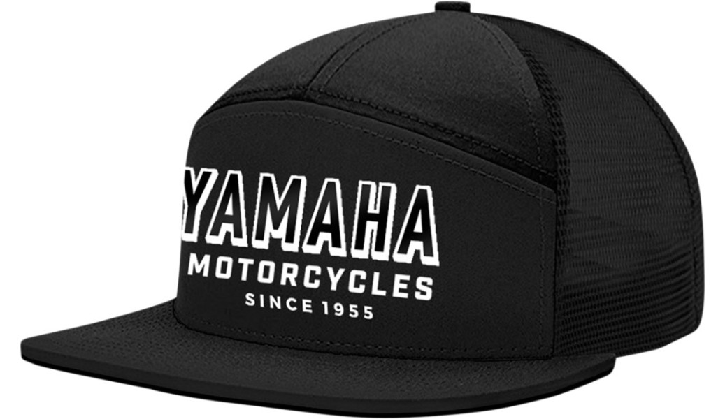 NEW YAMAHA APPAREL 2501-3917 Flat Bill Hat Yamaha Moto Camper Hat -Black-OFFROAD