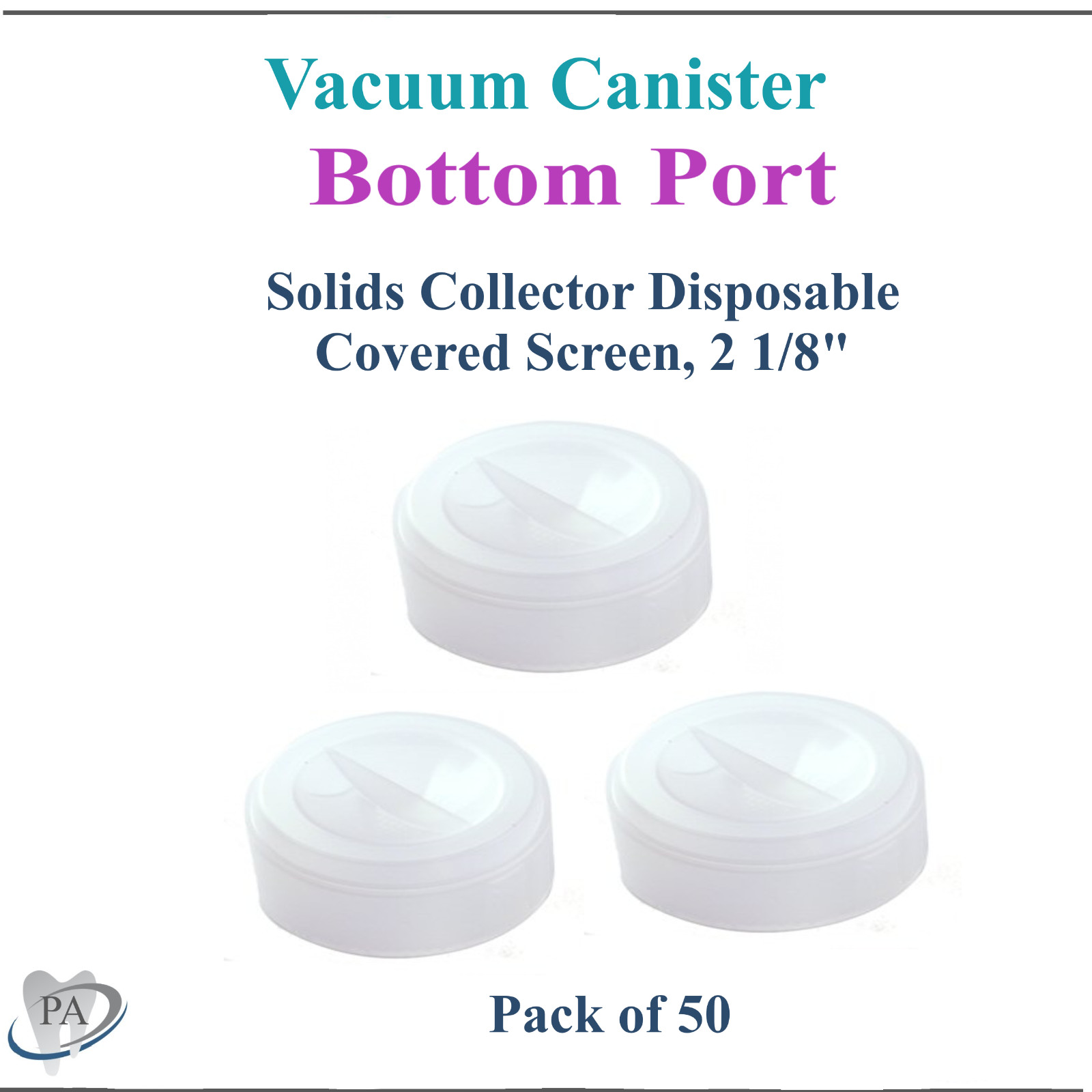 Dental Evacuation Vacuum Screen 2-1/8" or 1-7/8 Diametr, Closed vacuum traps