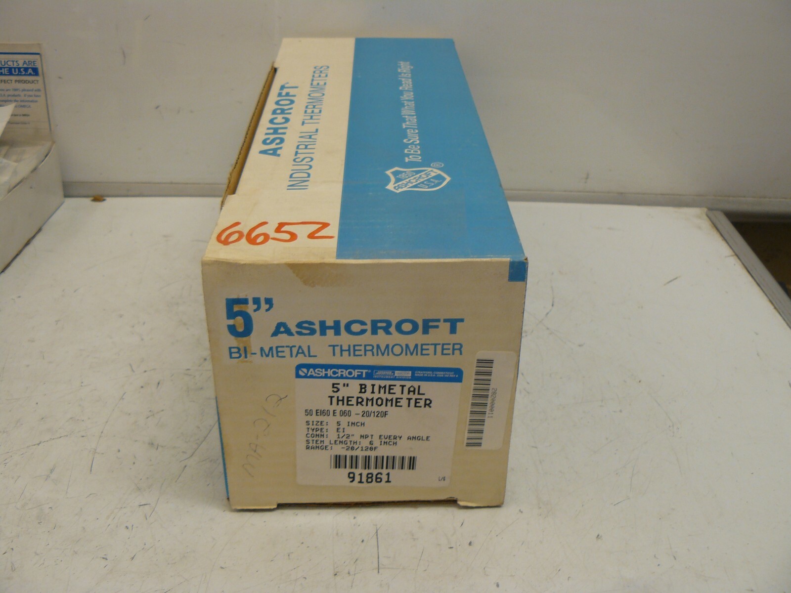 ASHCROFT 5" BI-METAL THERMOMETER 50E160E060 -20-120 DEGREES F NEW