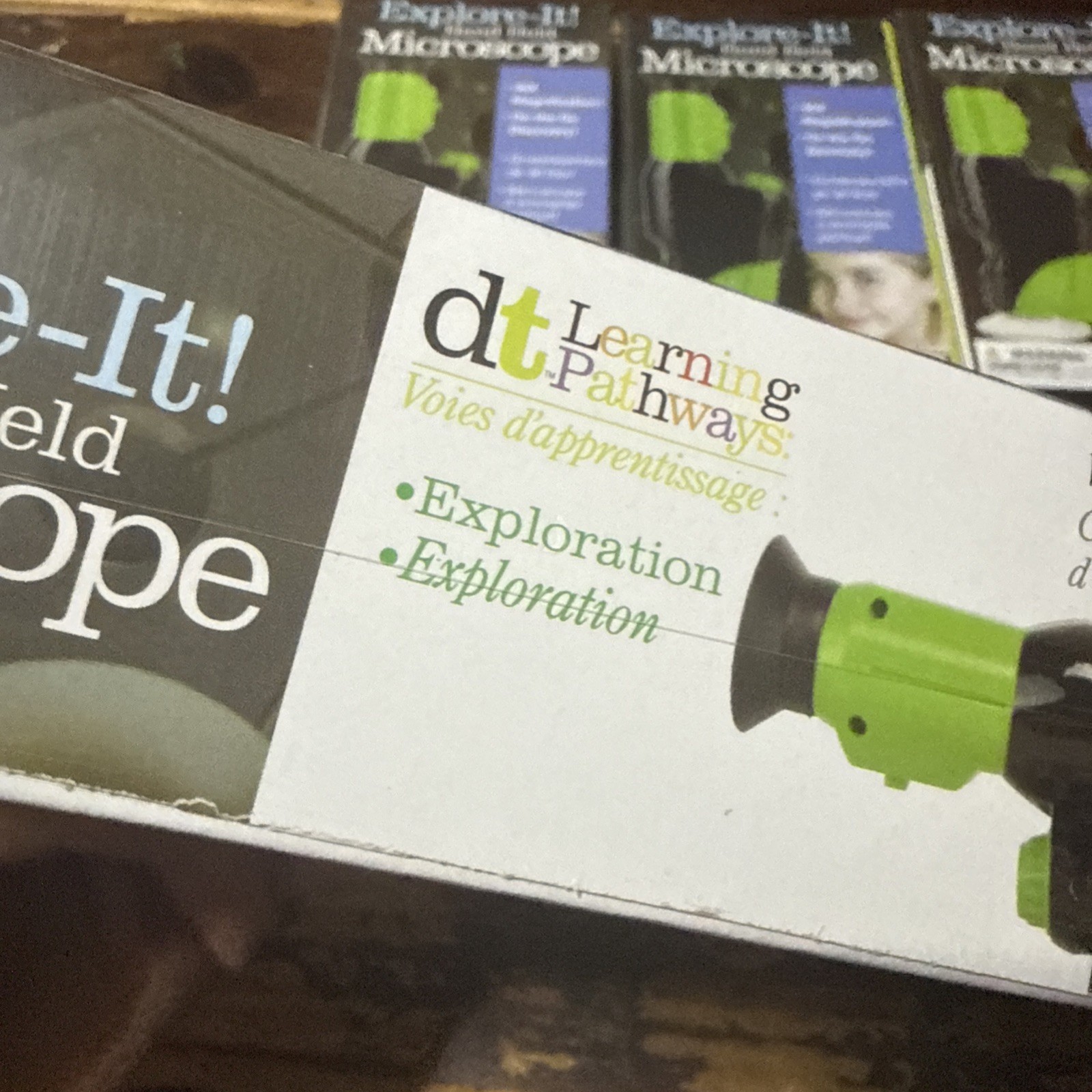Explore IT! Hand HELD 40X Magnification LED Toy Microscope for Kids, STEM & Educ