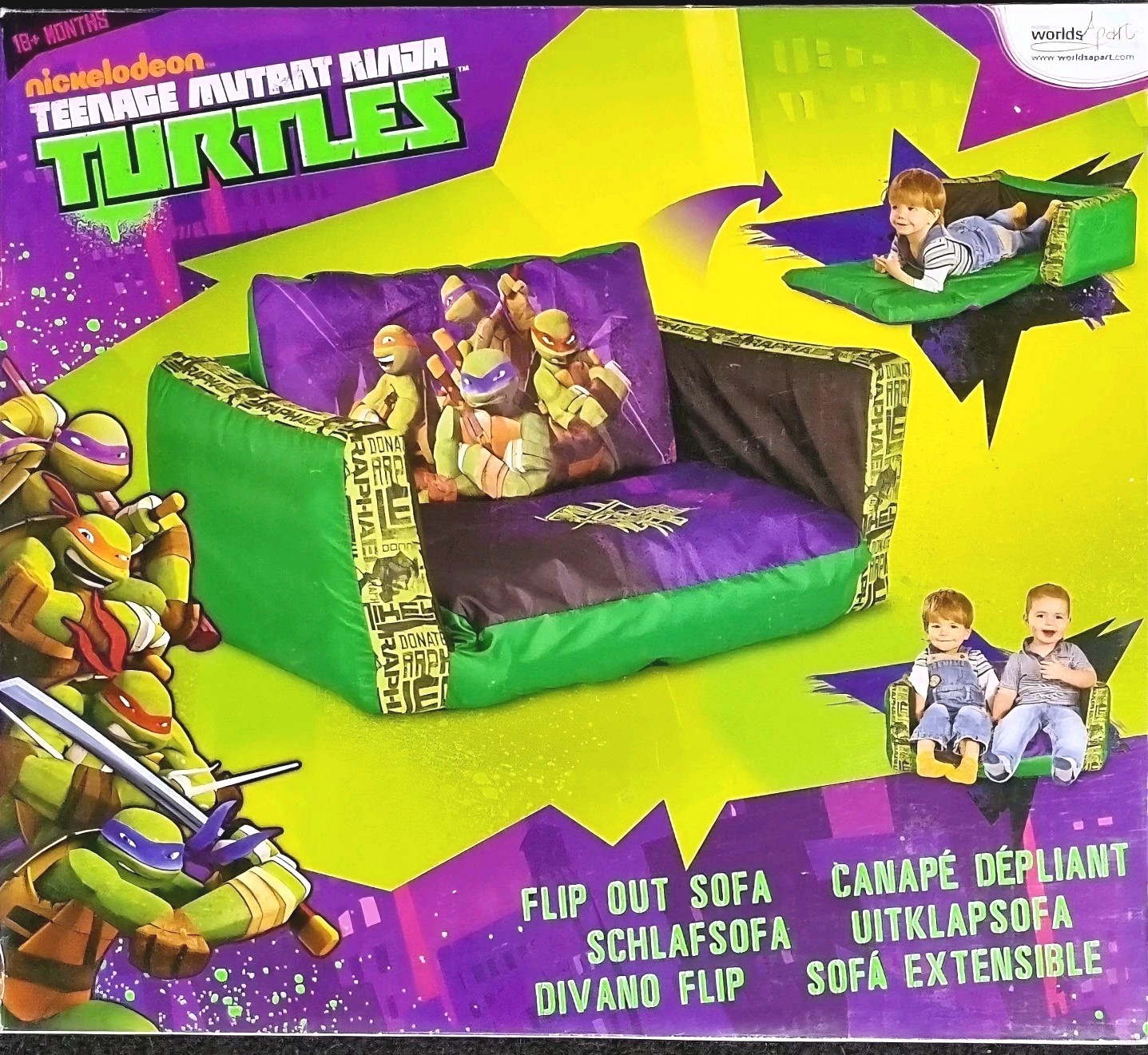 TMNT Fold / Flip Out Sofa Lounge ~ Soft & Cosy Cover 2013 (Inflates In Minutes)