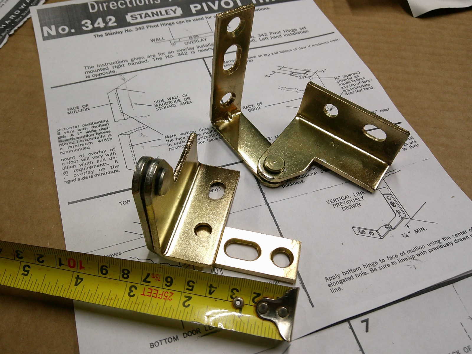 Stanley wardrobe pivot hinges heavy duty #35-0220 heavy door hardware