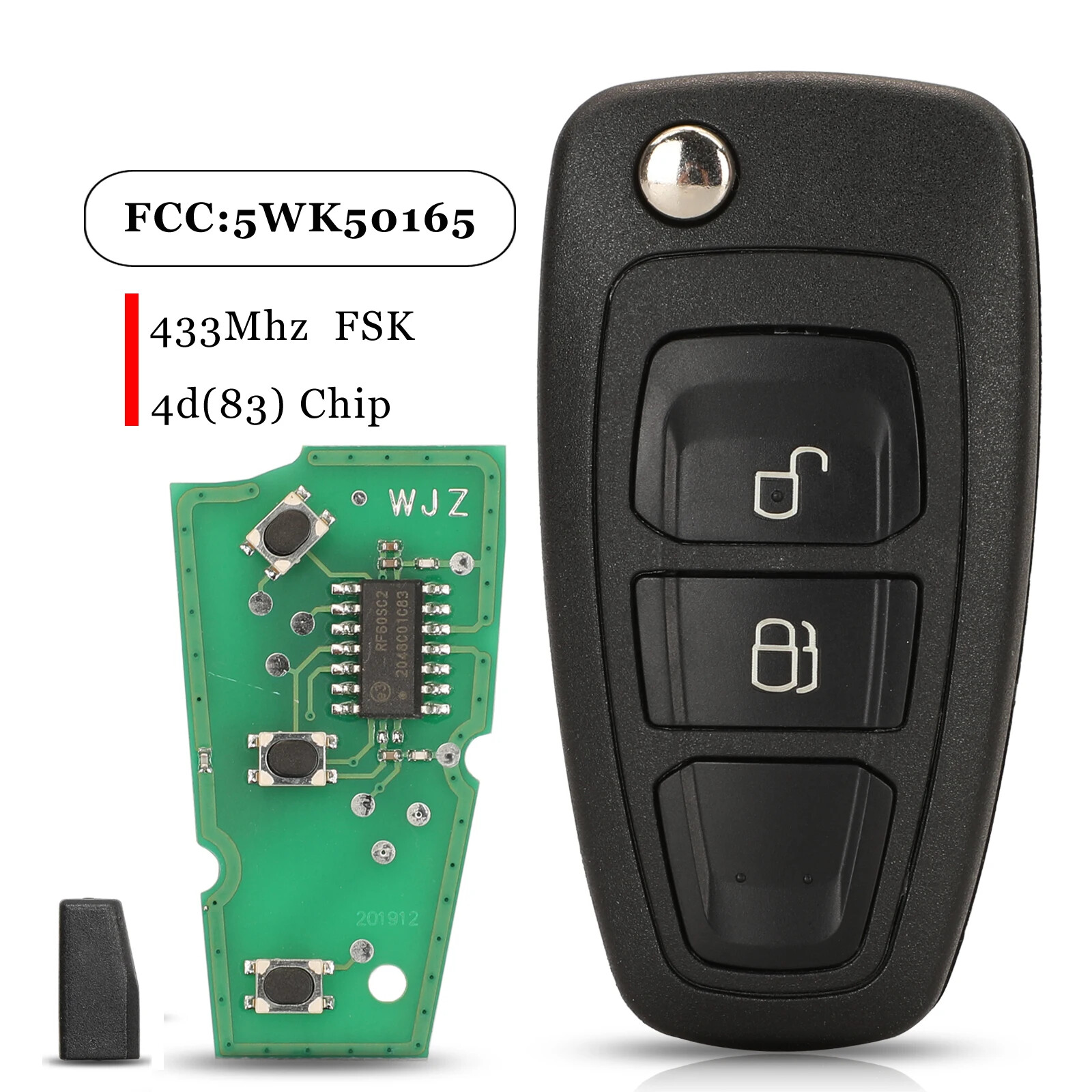 For Ford Ranger 2011 2015 Remote Car Key Fob 433mhz Fsk ID60-83Bit 5WK50165