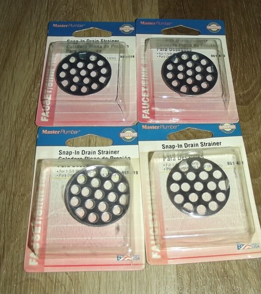 Master Plumber Snap-In Drain StraineR 4PK 1-5/8" drains H34