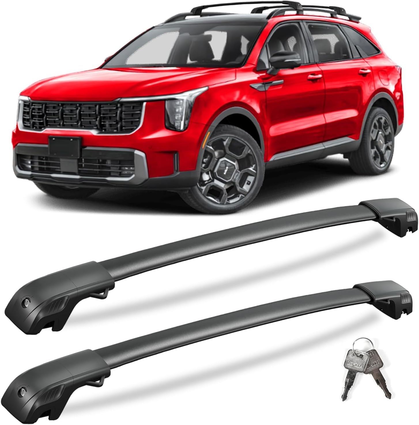 KINGGERI 220lbs Lockable Roof Rack Cross Bars Compatible with Kia Sorento X-Line