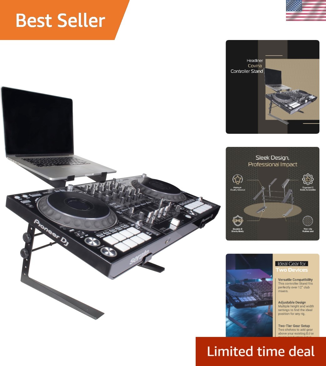 Lightweight Headliner Covina DJ Controller Stand with Rubber Stability Features
