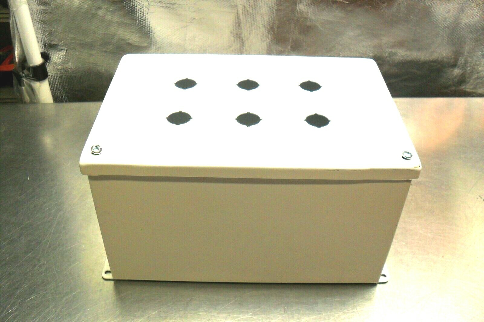 Hoffman E6PB 6 Hole Enclosures w/ Backing Plate,White New