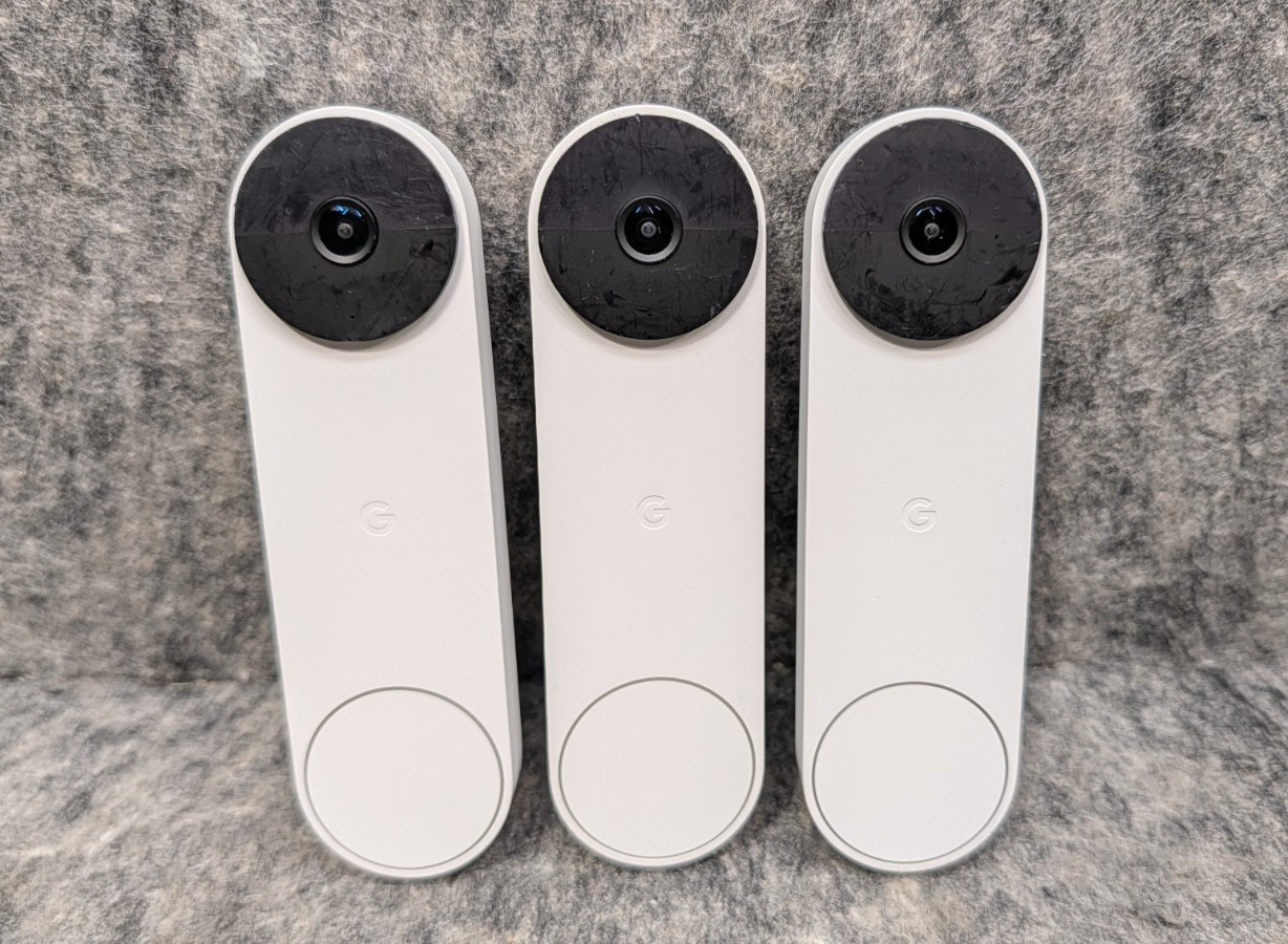 Lot of 3 - Google Nest GWX3T WiFi Smart Video Doorbell (Battery) - Scuffed Lens