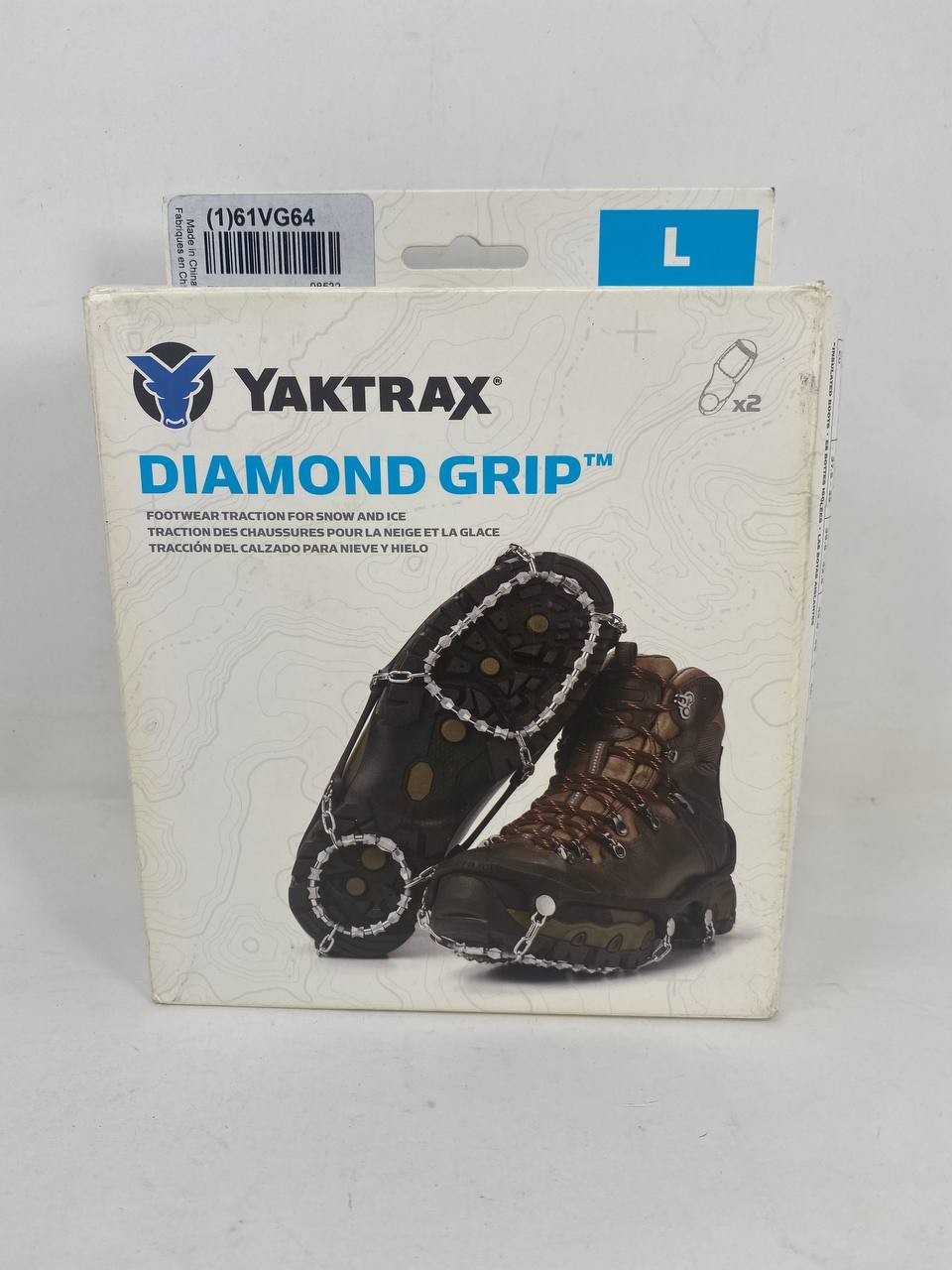YAKTRAX Diamond Grip Traction Device Snow Cleats Size L Large Mens 9.5-12.5