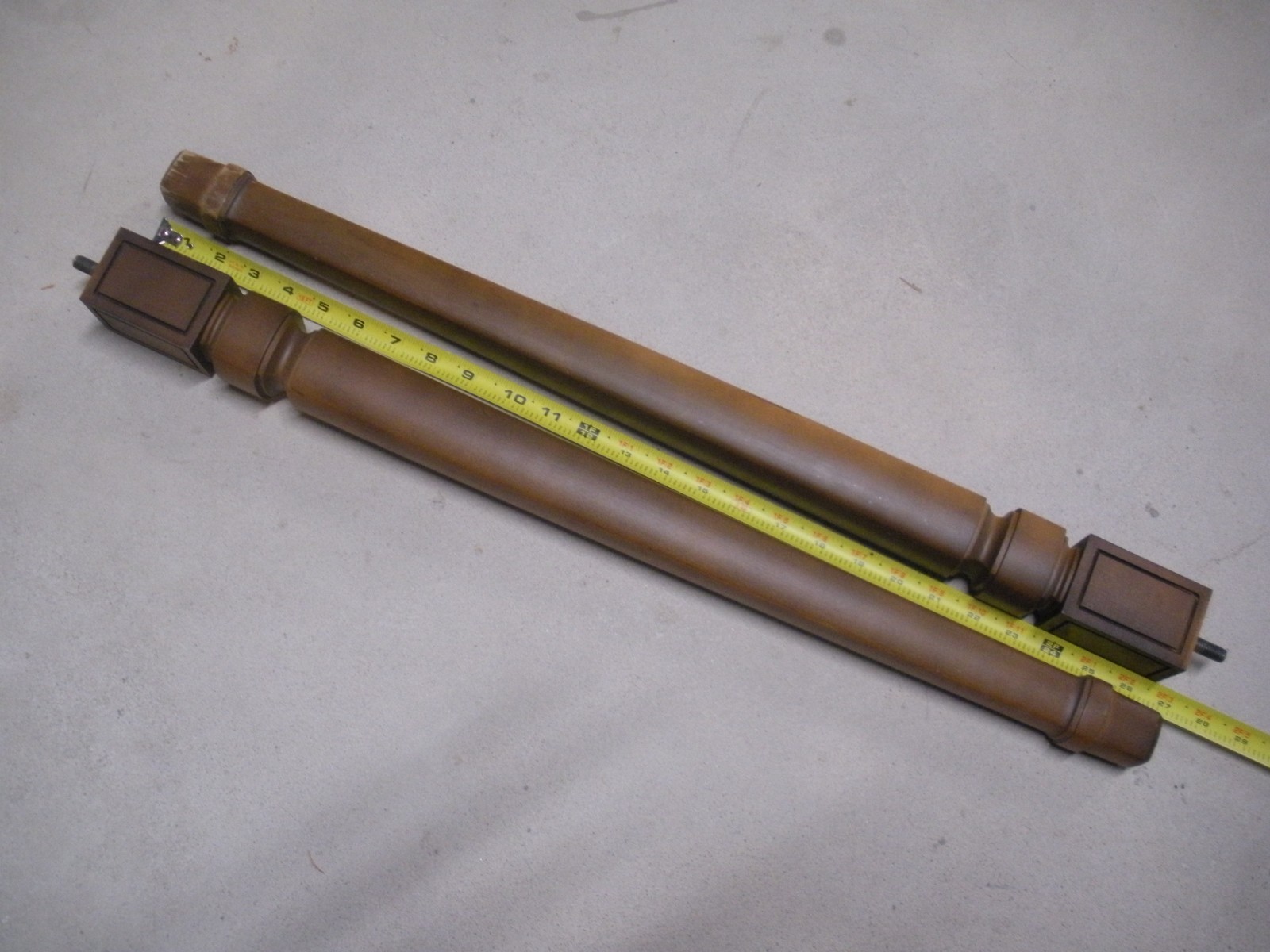 LOWREY ORGAN PARTS: Pair of Light Walnut Legs 26 1/2"