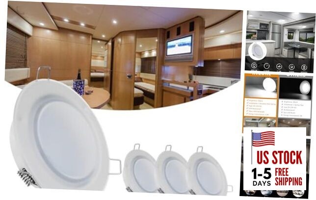 4.5 Inch RV Boat Recessed LED Ceiling Light 12 Volt LED RV Pack of 4/Cool White