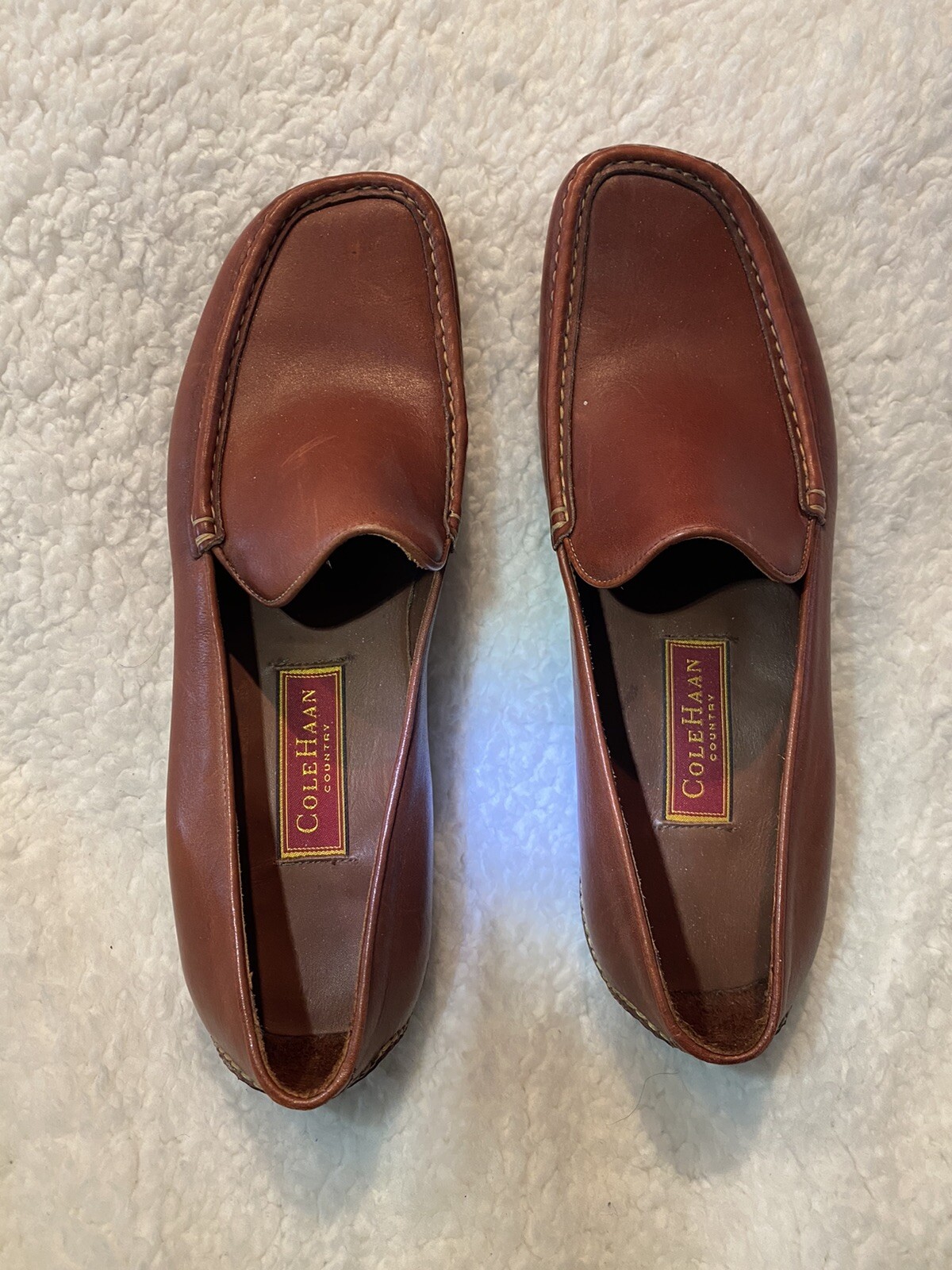 Cole Haan Country D10251 Brown Moc Toe Slip On Flat Loafers shoes Unisex