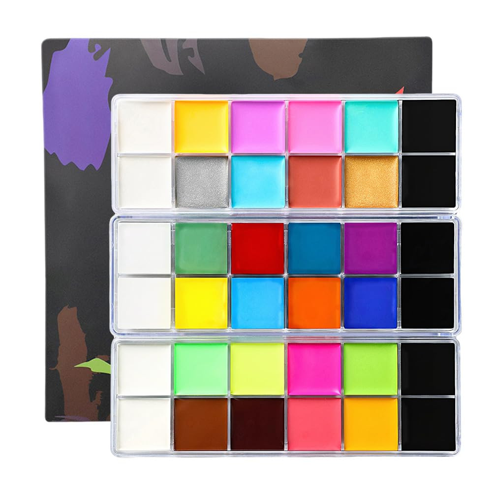 Face Body Paint Oil Palette - Professional Safe Non Toxic Halloween Makeup Paint