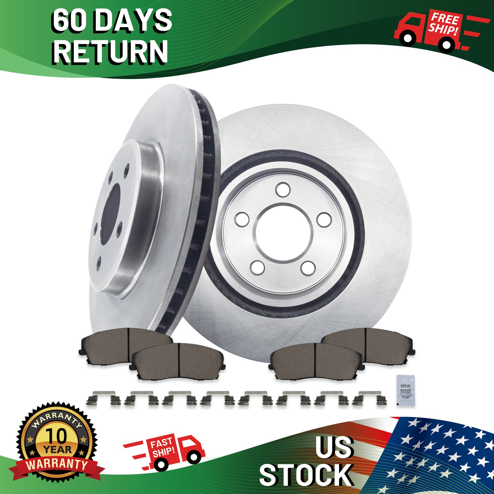 Brake Rotors FRONT Ceramic Brake Pads Kit for Chrysler 300 2005 - 2019