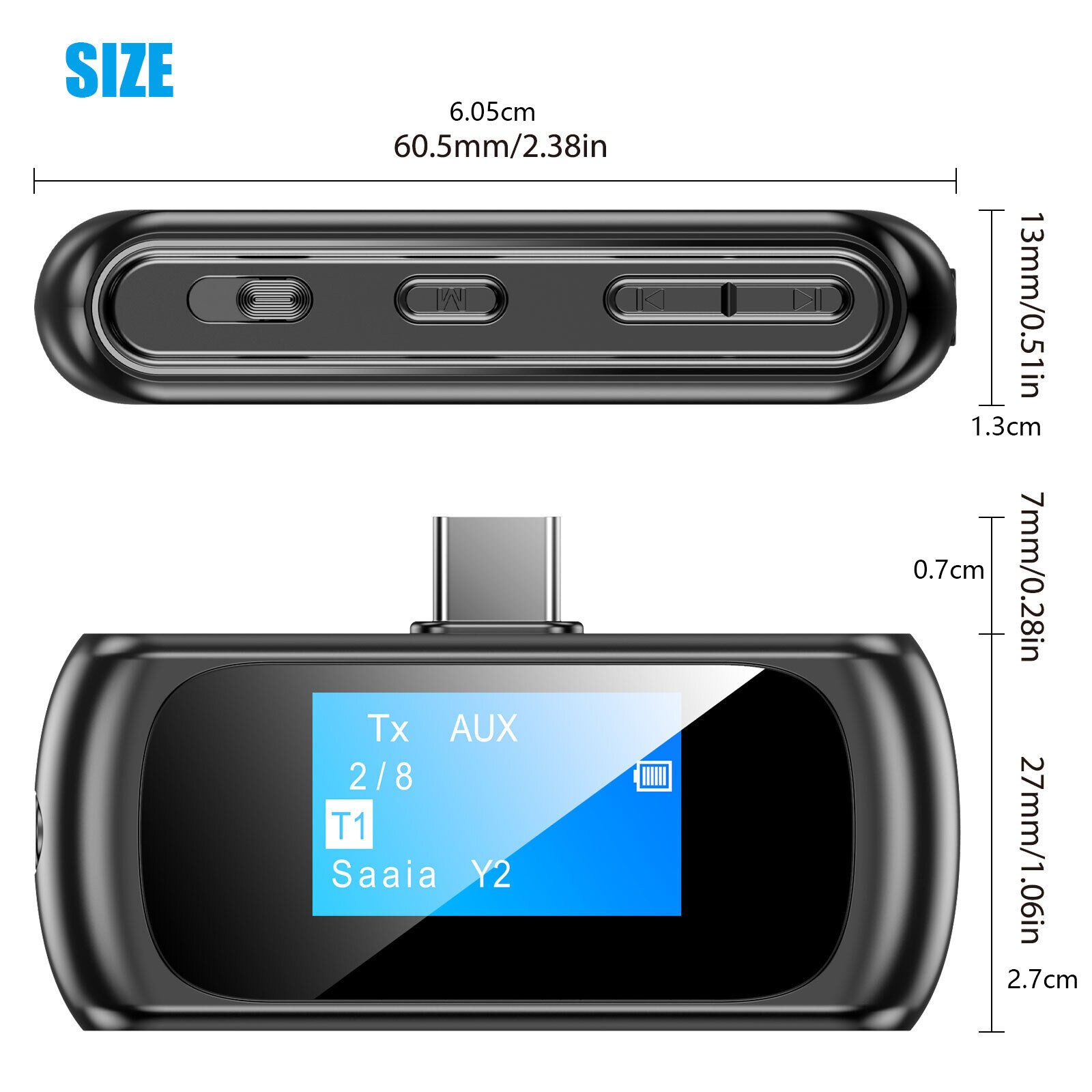 2 IN 1 Bluetooth Transmitter Receiver W/ LCD Display Screen For Switch PS TV PC