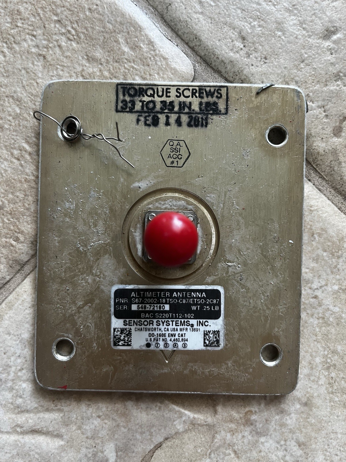 Sensor Systems Aircraft Altimeter Antenna S67-2002-18