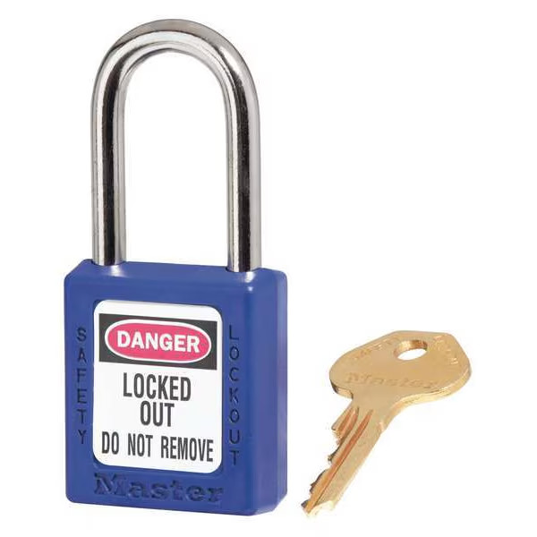 Lockout Padlock 8ZCT9, KA, Blue, 1-3/4"H
