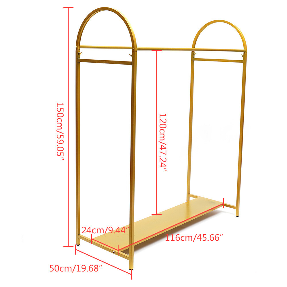 Metal Garment Rack Closet Organizer Stand Clothes Rod Wardrobe Garment Organizer