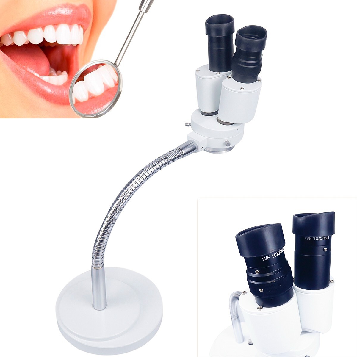 10X 360° Rotation Adjustable Binocular Stereo Microscope for Dental Lab Workshop