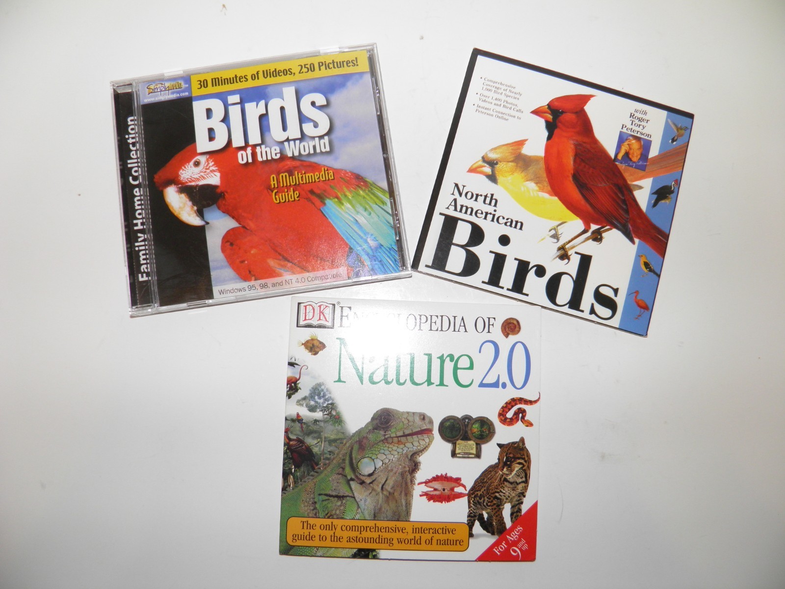 CD Rom Lot of 3 Encylopedia of Nature 2.0 North American Birds Birds of World