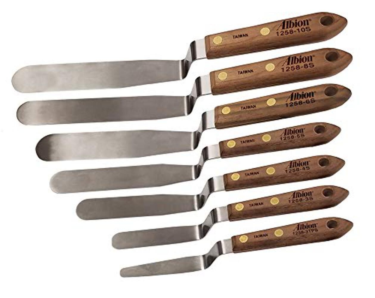 Albion Engineering 7-Piece Classic Offset Caulk Tooling Spatula Set