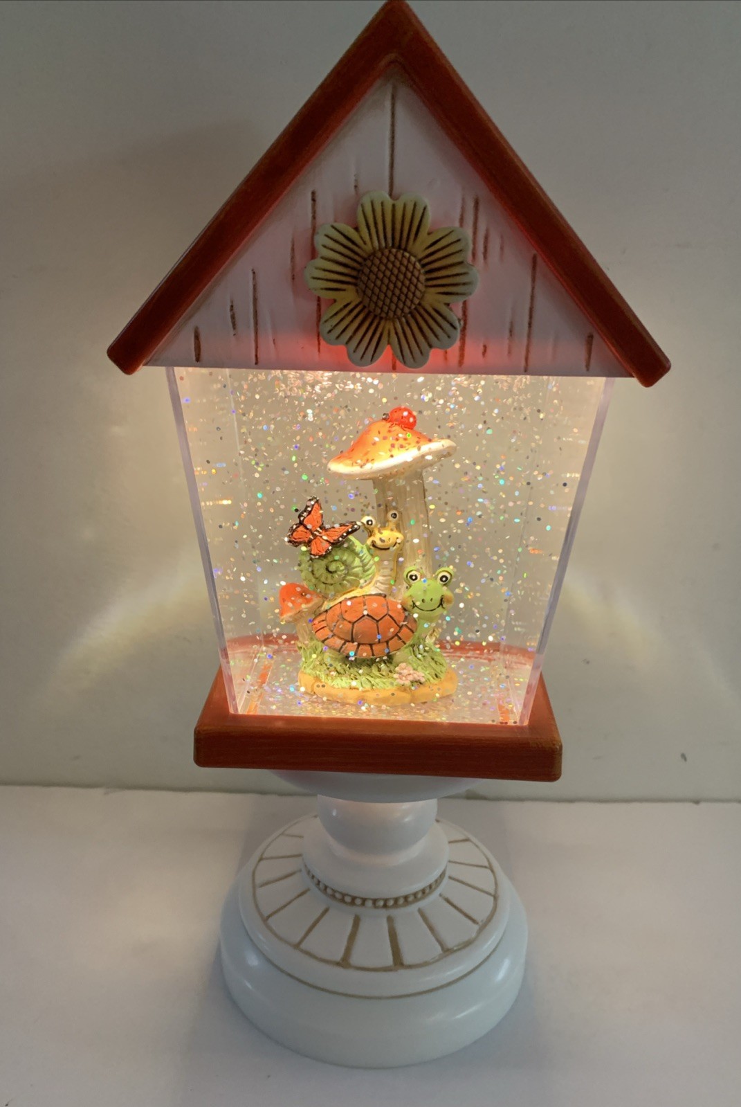 CRACKER BARREL BIRDHOUSE GLITTER GLOBE MUSHROOMS TURTLE SNAIL BUTTERFLY
