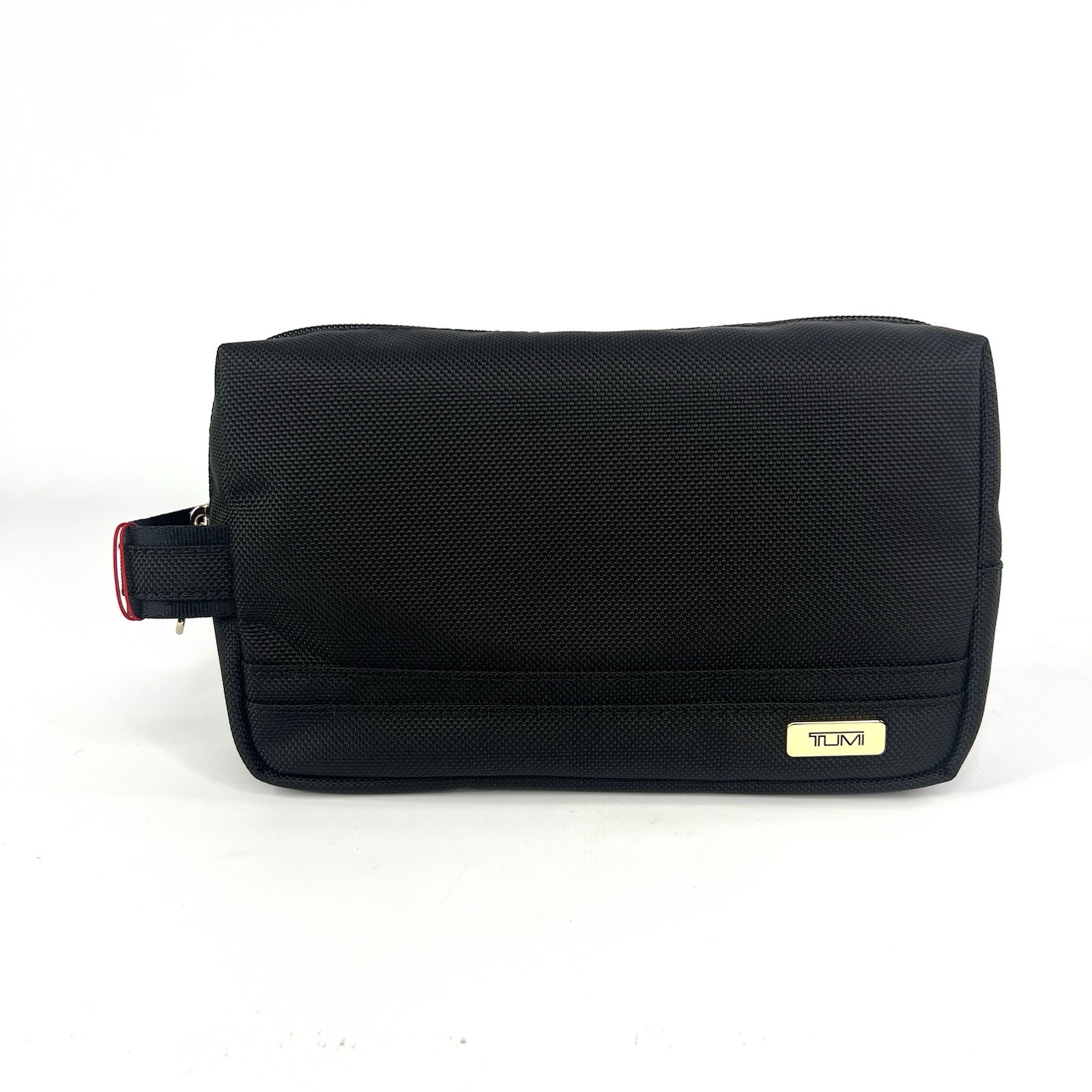 TUMI Travel Kit Medium Accessory Pouch Black with Gold Hardware