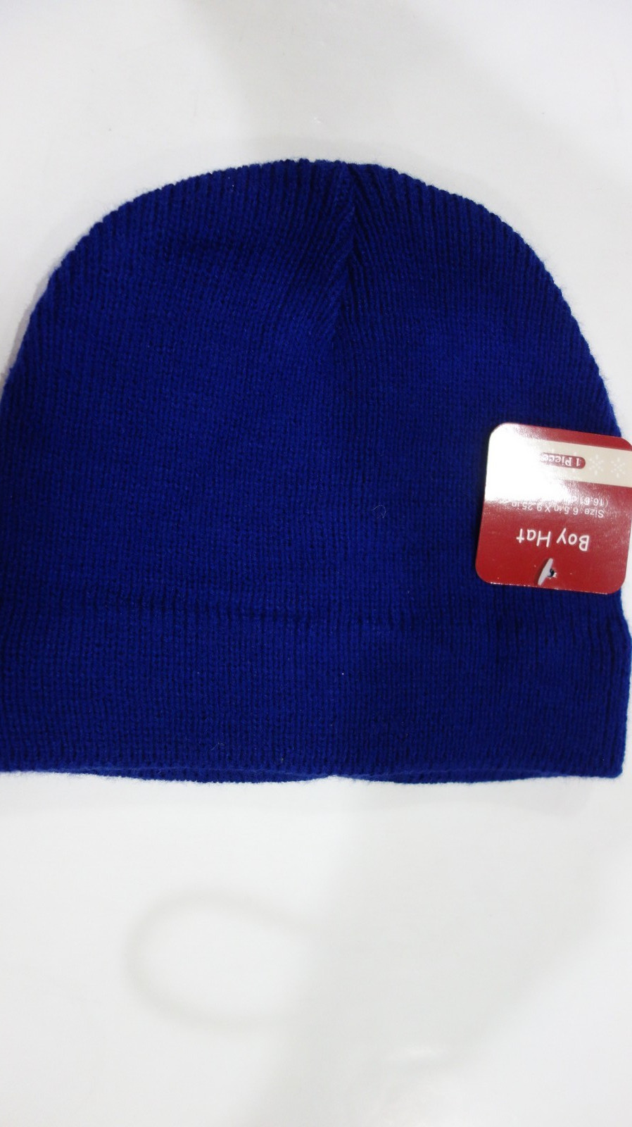Boy Hat One Piece Size 6.5" X 9.25" Blue Color Beanie New