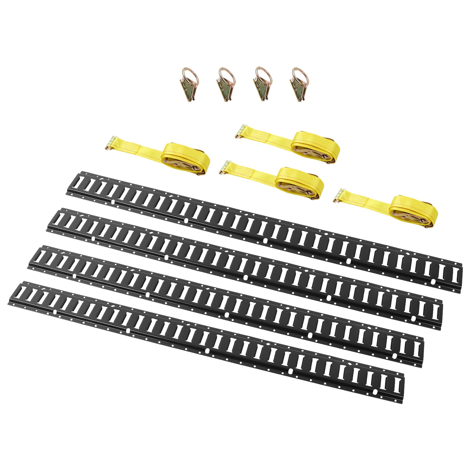 LABLT Heavy Loads Secure Cargo 12 Pcs 5' E Track Tie Down Enclosed Trailer Black