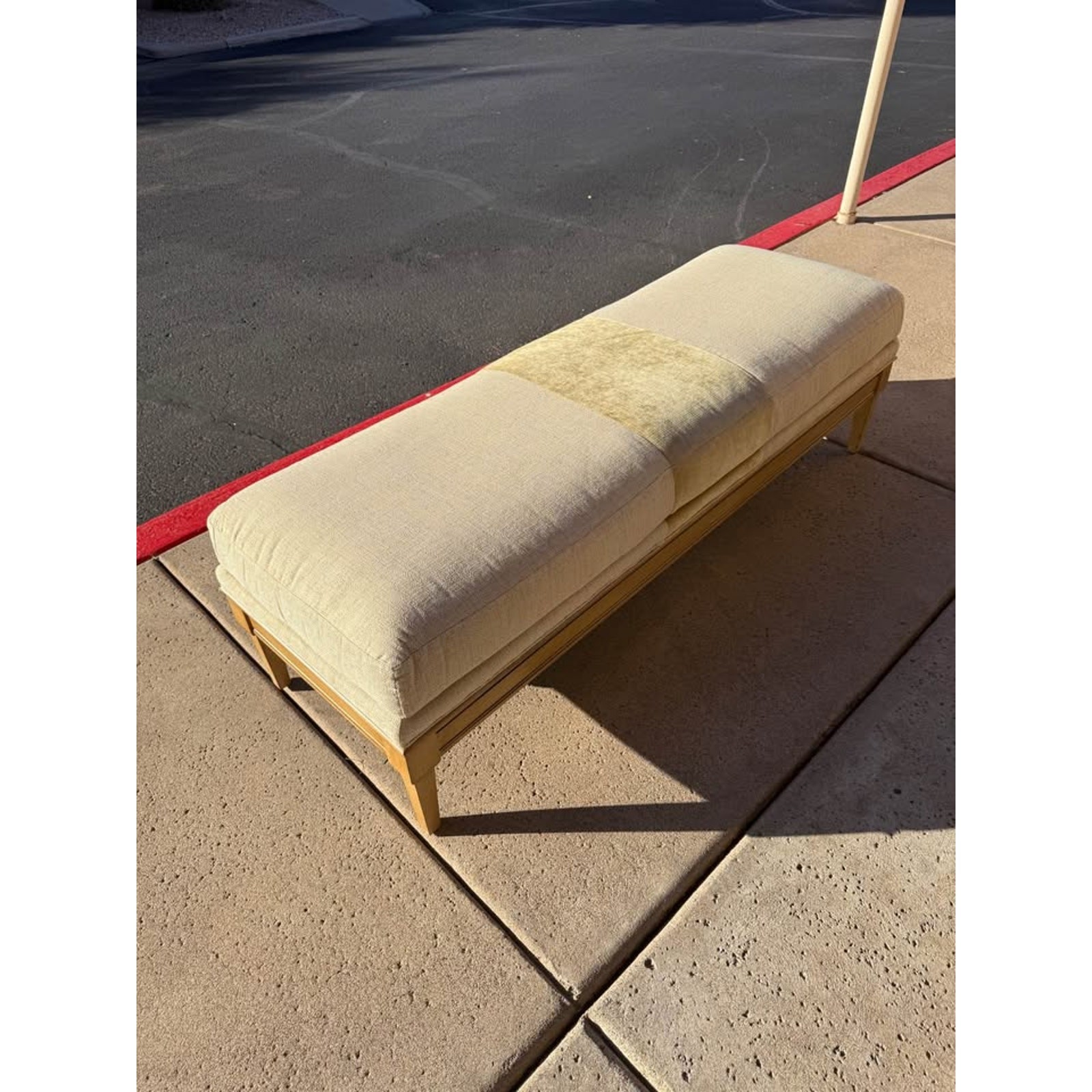 Custom ordered upholstered bench