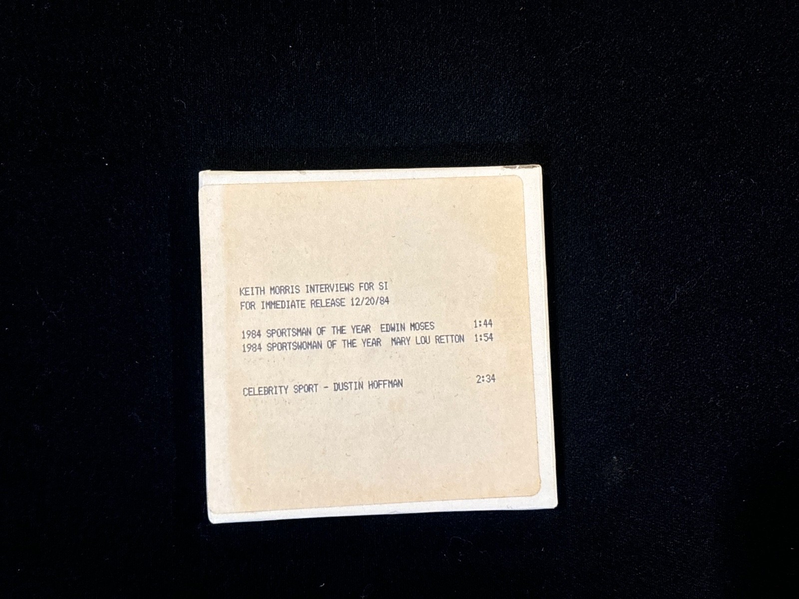 Sports Illustrated Interviews Edwin Moses Mary Lou Retton 4" Reel Super Rare