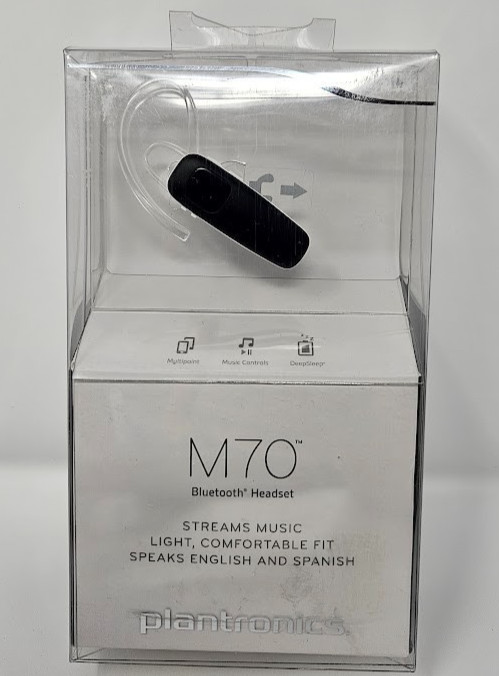 Plantronics M70 Bluetooth Headphone Headset Wireless HD Voice Earpiece Black