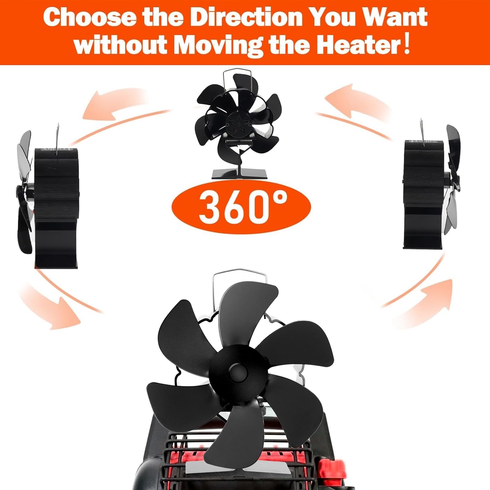 JossaColar Wood Stove Fan Heat Powered Fireplace Fan Non Electric, Thermal Fa...
