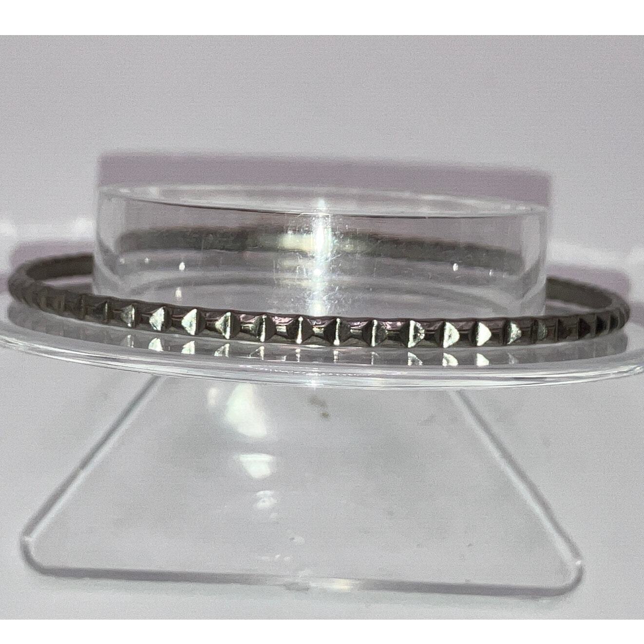 Silver-Tone Stamped Beveled 2.75" Bangle Bracelet!