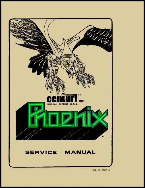 Phoenix Centuri Arcade Game Operations/Service/Repair/Troubleshooting Manual WB