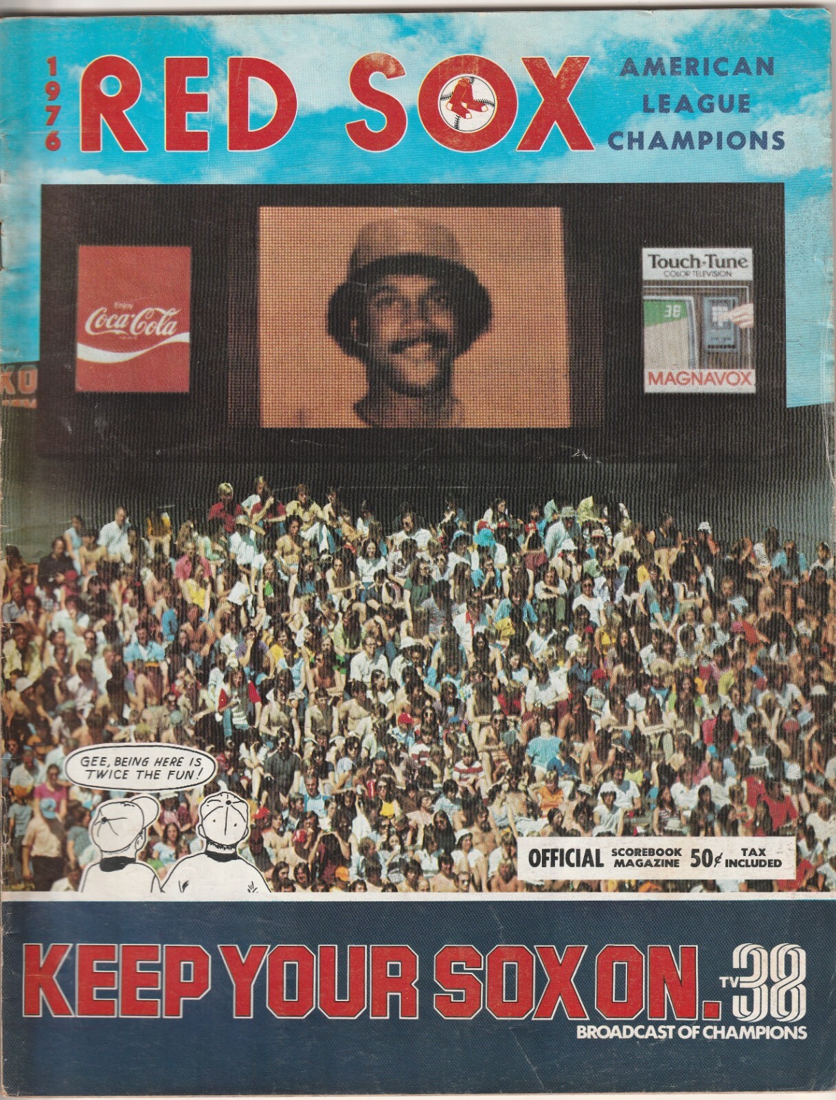 1976 Boston Red Sox vs Oakland A's Baseball Program---Jim Rice---Yaz