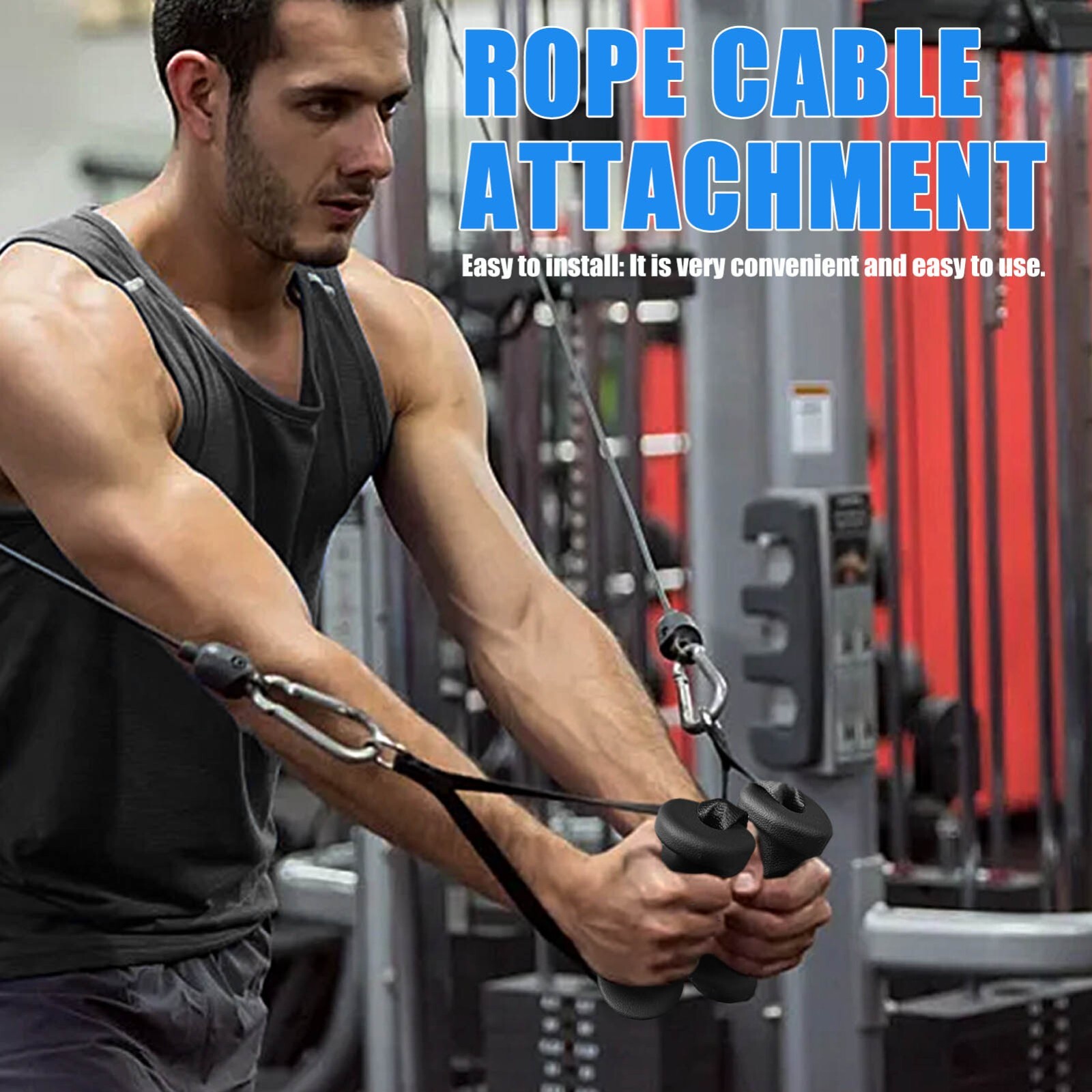 Ergonomic Tricep Rope Pulldown Attachments Triceps Rope Cable Attachments F Gym