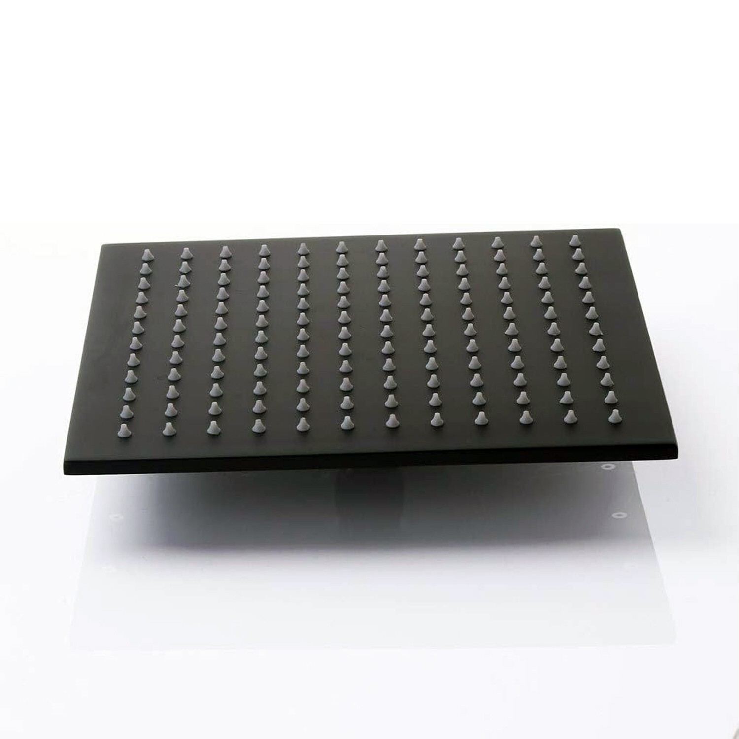 12" Rain Shower Head Luxury Square Stainless Steel Black Top Overhead Sprayer
