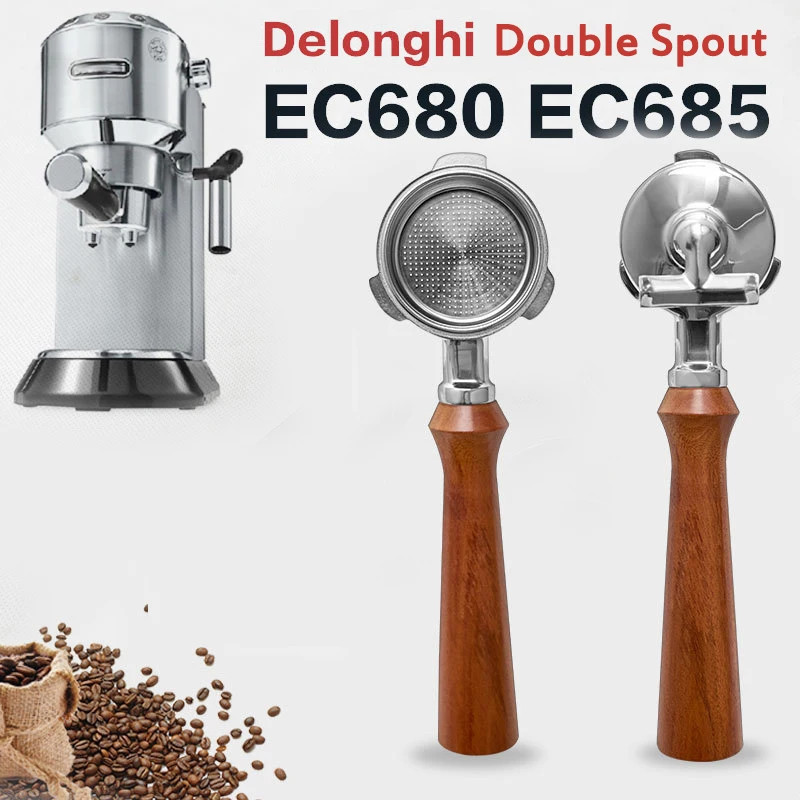 Double Spout 51mm Coffee Portafilter with 1 2 Cups Basket