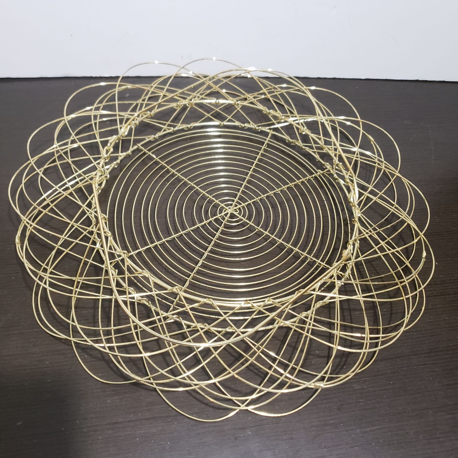 Gold Metal Wire Collapsible Folding Gathering Basket
