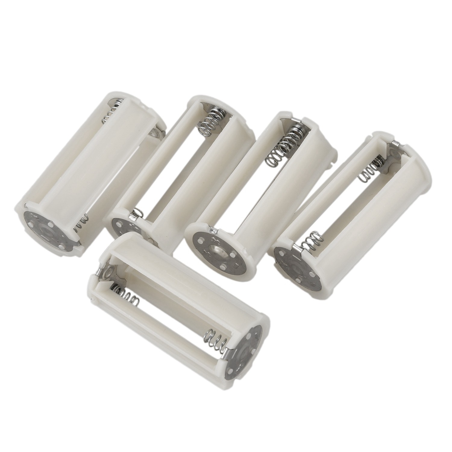 Serial Connection Cylindrical 3x 1.5V AA Battery Plastic Holder 5 Pcs E8P15099