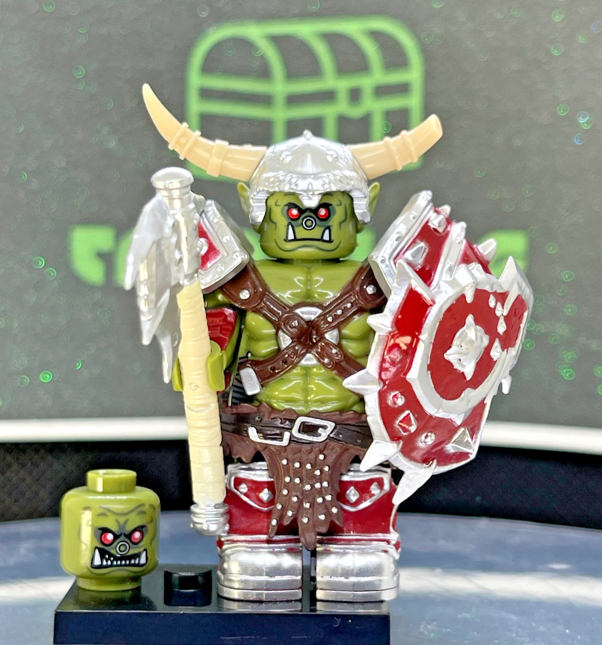 NEW! BRICK MAN Customs WORLD OF WARCRAFT GREEN ORC #2 MiniFigure MINT!