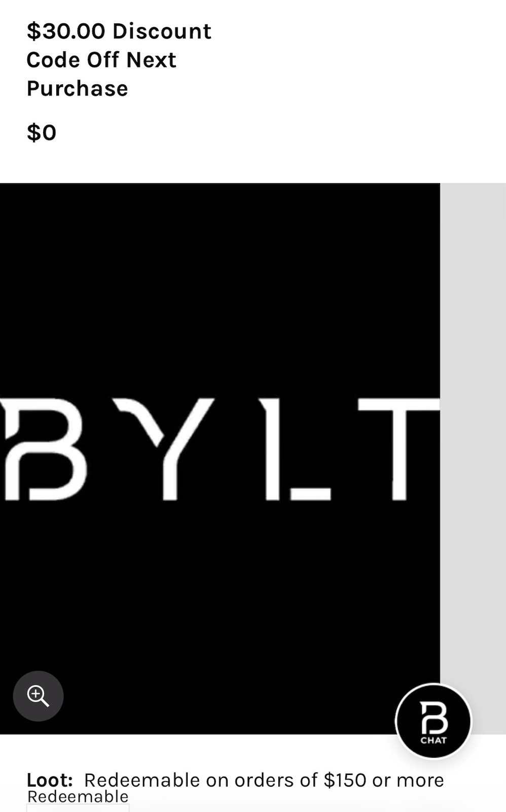 BYLT Basics $30 gift Card/Promo