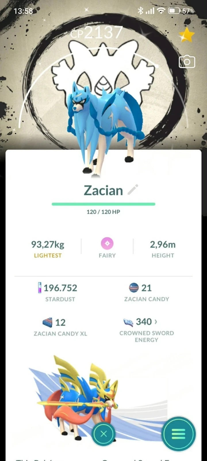 Pokémon G0 - Shiny Zacian   BG Go fest 2026 - - Mini PTC