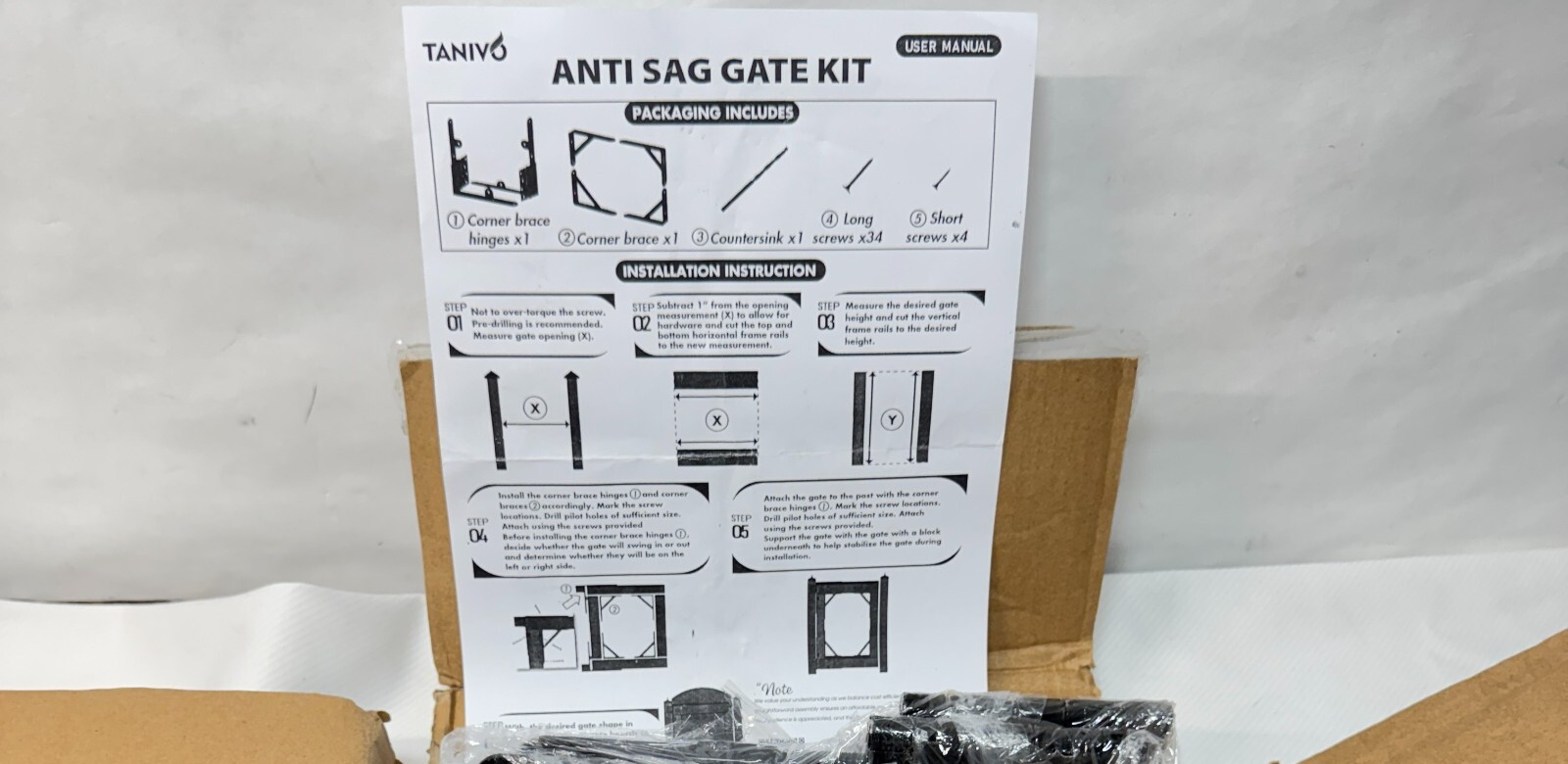 Anti Sag Gate Kit with Gate Hinges Heavy Duty for Wooden Fences-No Sag Gate C...