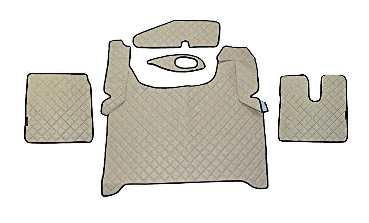 Beige Floor Mats Eco Leather Covers for MAN TGX 2020+ Automatic RightHD models